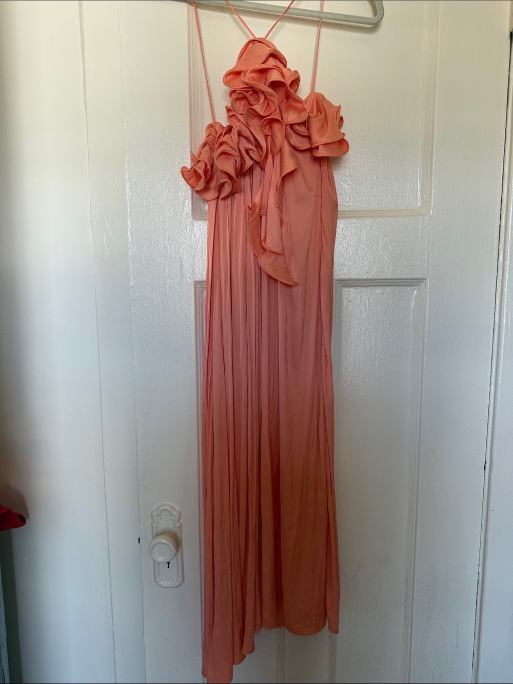 SFERRA Coral Ruffle-Accent Maxi Dress